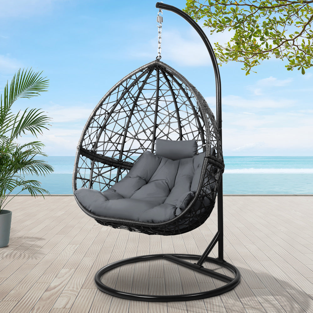 Portsea Premium Hanging Swing Chair - Black